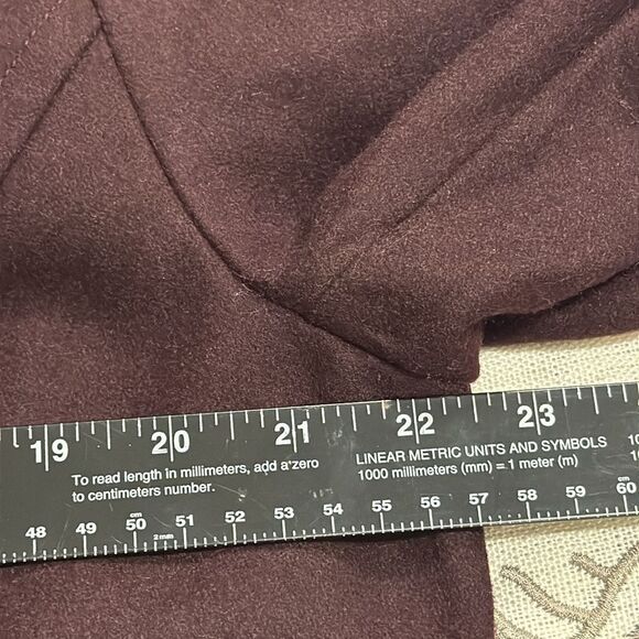 (W3) London Fog Wool Blend Zip Up Hooded Coat, Wine Red, Size L - Picture 10 of 14